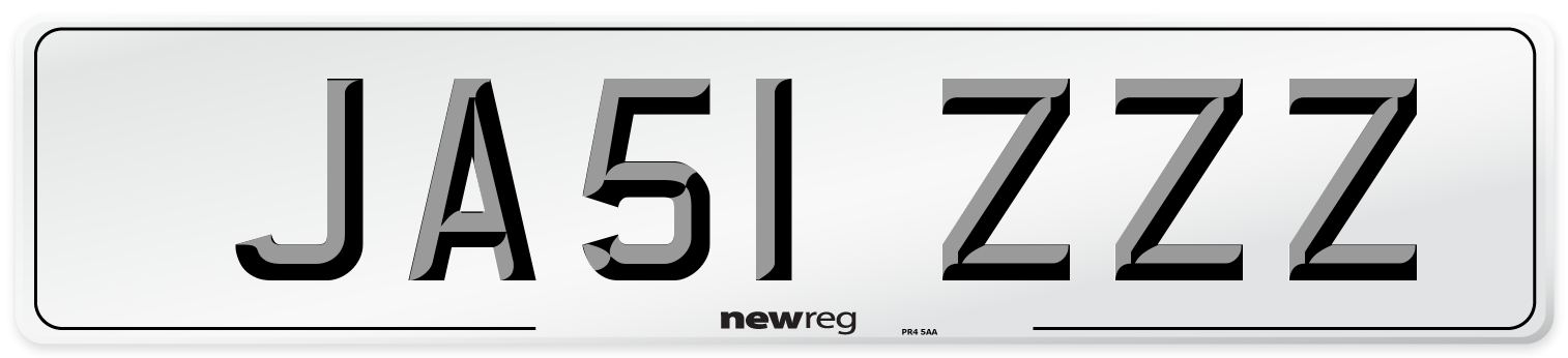 JA51 ZZZ Number Plate from New Reg